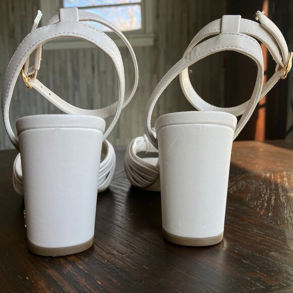 Tommy Hilfiger Taupe Cream Sarifina Block Heel Sandals - Picture 6 of 9